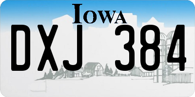 IA license plate DXJ384