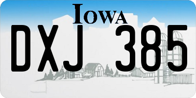 IA license plate DXJ385