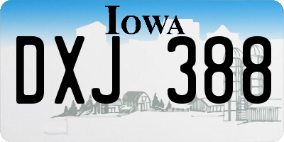 IA license plate DXJ388