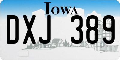 IA license plate DXJ389