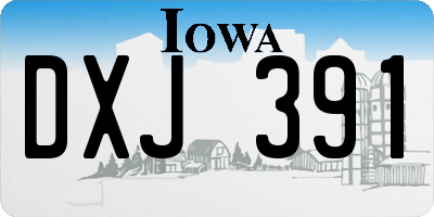 IA license plate DXJ391