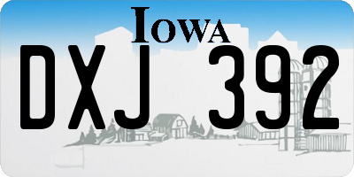 IA license plate DXJ392