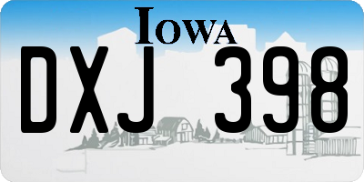 IA license plate DXJ398