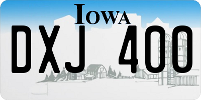 IA license plate DXJ400