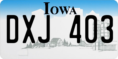 IA license plate DXJ403