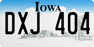 IA license plate DXJ404