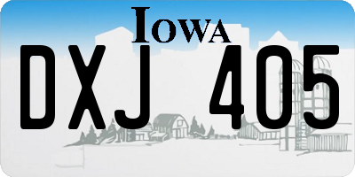 IA license plate DXJ405