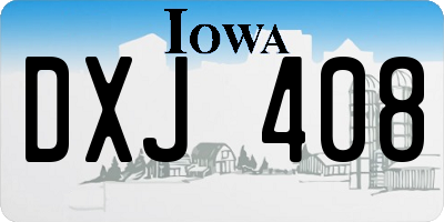 IA license plate DXJ408