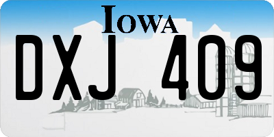 IA license plate DXJ409