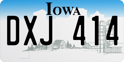 IA license plate DXJ414