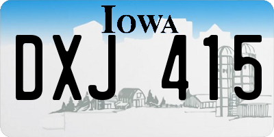 IA license plate DXJ415