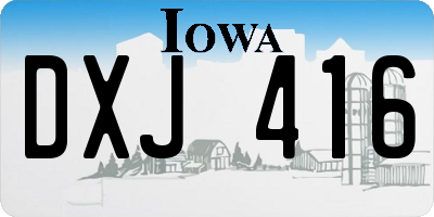 IA license plate DXJ416