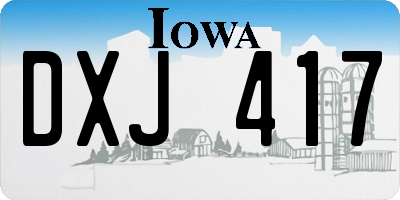IA license plate DXJ417