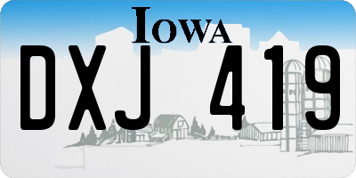 IA license plate DXJ419
