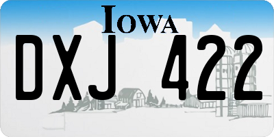 IA license plate DXJ422