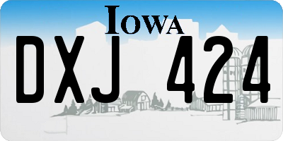 IA license plate DXJ424