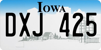 IA license plate DXJ425