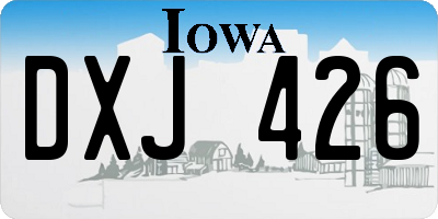 IA license plate DXJ426
