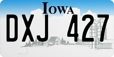 IA license plate DXJ427