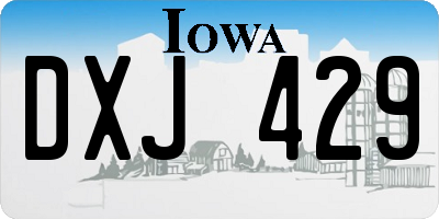 IA license plate DXJ429