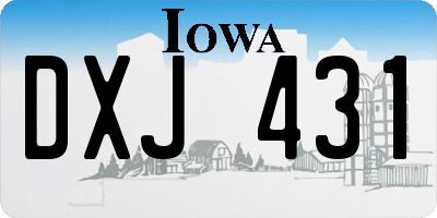 IA license plate DXJ431