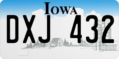 IA license plate DXJ432