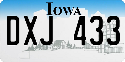 IA license plate DXJ433