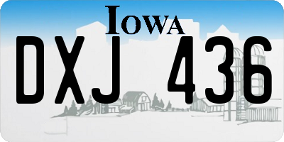 IA license plate DXJ436