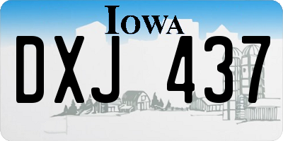 IA license plate DXJ437