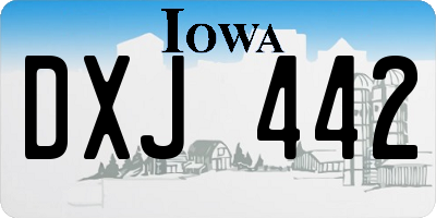 IA license plate DXJ442