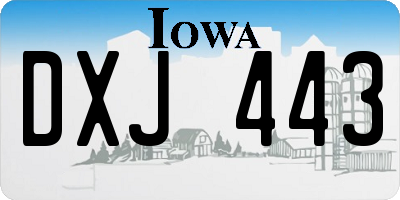 IA license plate DXJ443