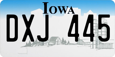 IA license plate DXJ445