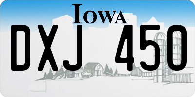 IA license plate DXJ450