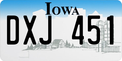 IA license plate DXJ451