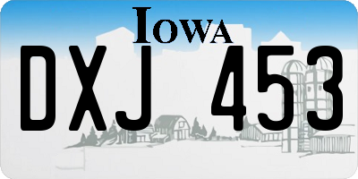 IA license plate DXJ453