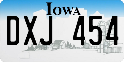 IA license plate DXJ454