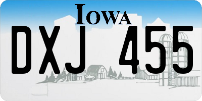 IA license plate DXJ455