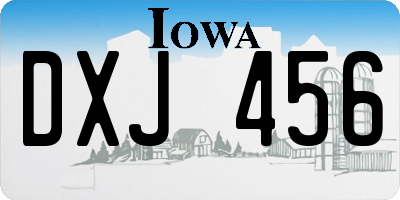 IA license plate DXJ456