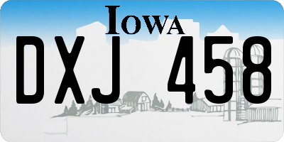 IA license plate DXJ458