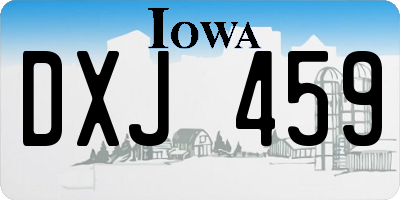 IA license plate DXJ459