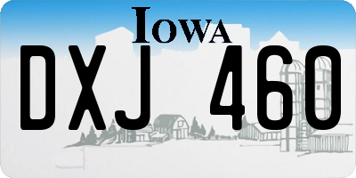 IA license plate DXJ460