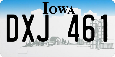 IA license plate DXJ461