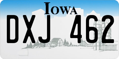 IA license plate DXJ462