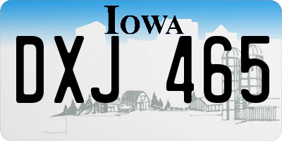 IA license plate DXJ465