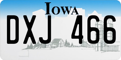 IA license plate DXJ466