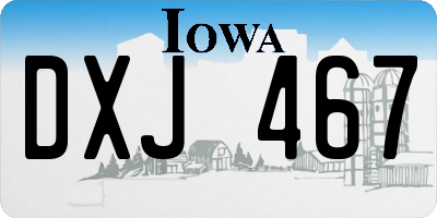 IA license plate DXJ467