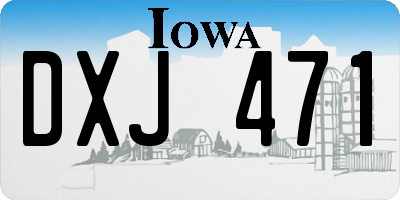 IA license plate DXJ471