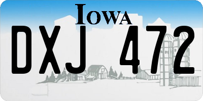IA license plate DXJ472