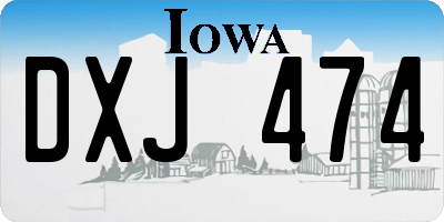 IA license plate DXJ474