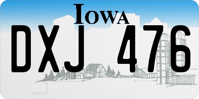 IA license plate DXJ476